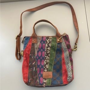 Vintage Fossil Multi-pattern Crossbody Bag